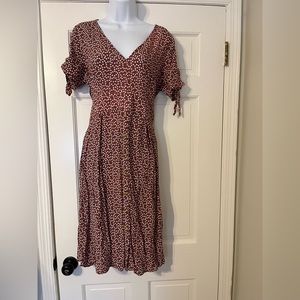 EXPRESS Midi Tie Sleeve Dress - Large